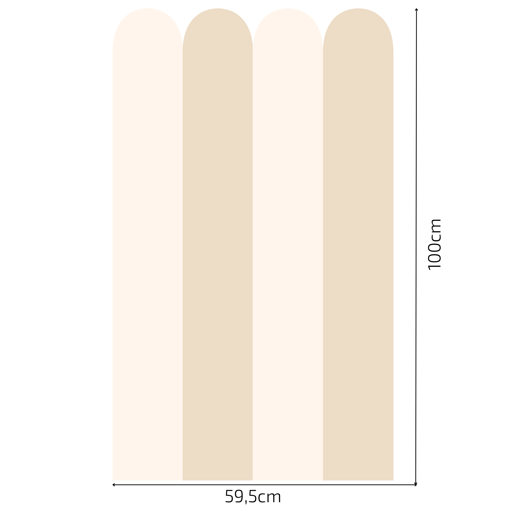 Oblúk - Krémová farba - textilná nálepka na stenu 100cm